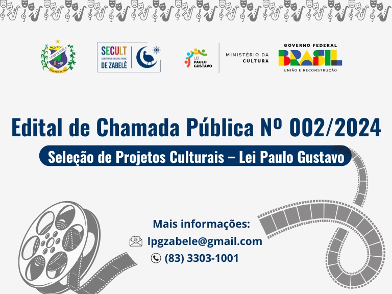 PREFEITURA DE ZABELÊ LANÇA EDITAL DA LEI PAULO GUSTAVO